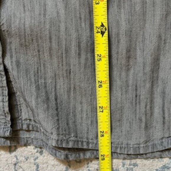 🧡3/15 NWOT LOFT Gray Linen Blend Long Sleeve Shirt Women's M - Picture 8 of 11